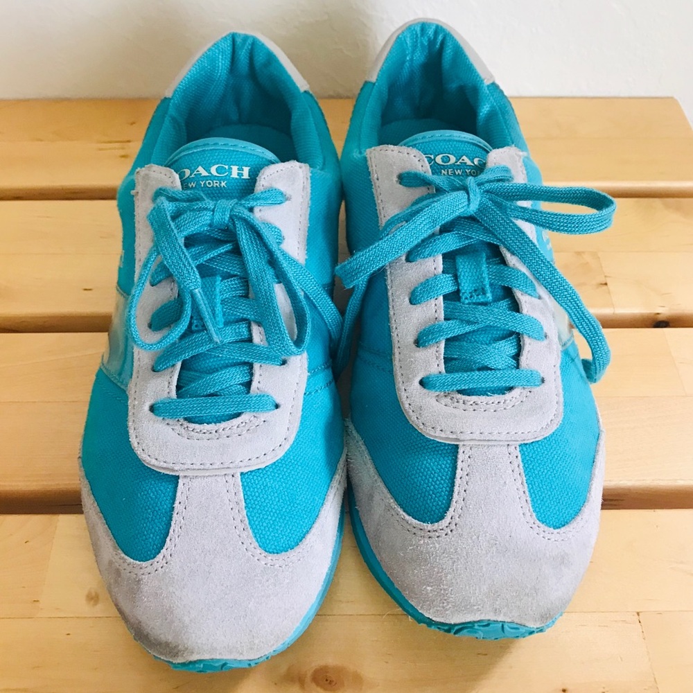 Coach Teal and Grey Sneakers - 9